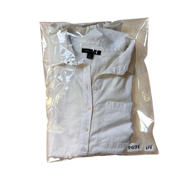 Tommy Hilfiger‎ Shirt Womens Medium White Half Button Front Long Sleeve - Picture 9 of 9
